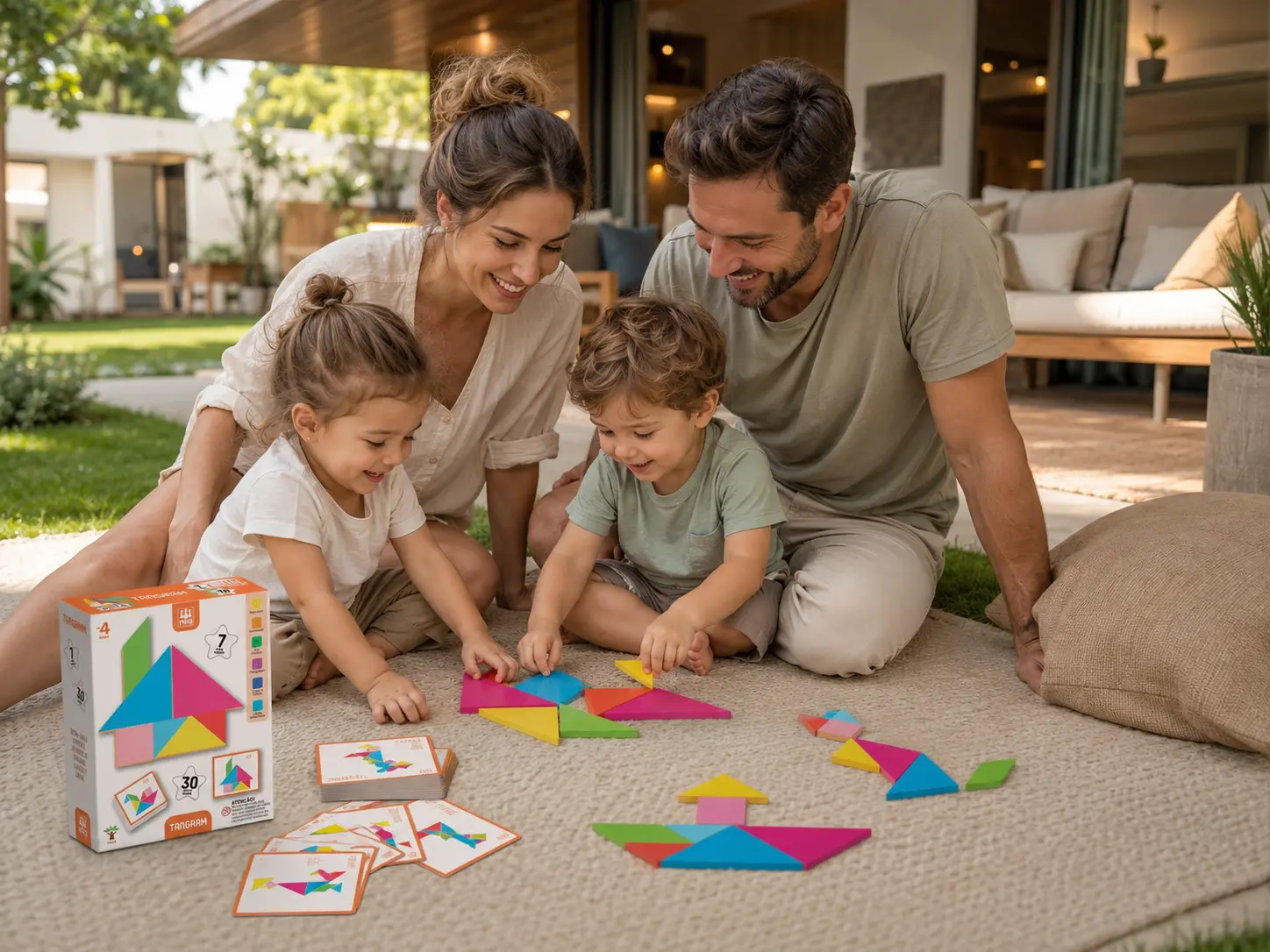 Jogo educativo Tangram de madeira NIG Brinquedos
