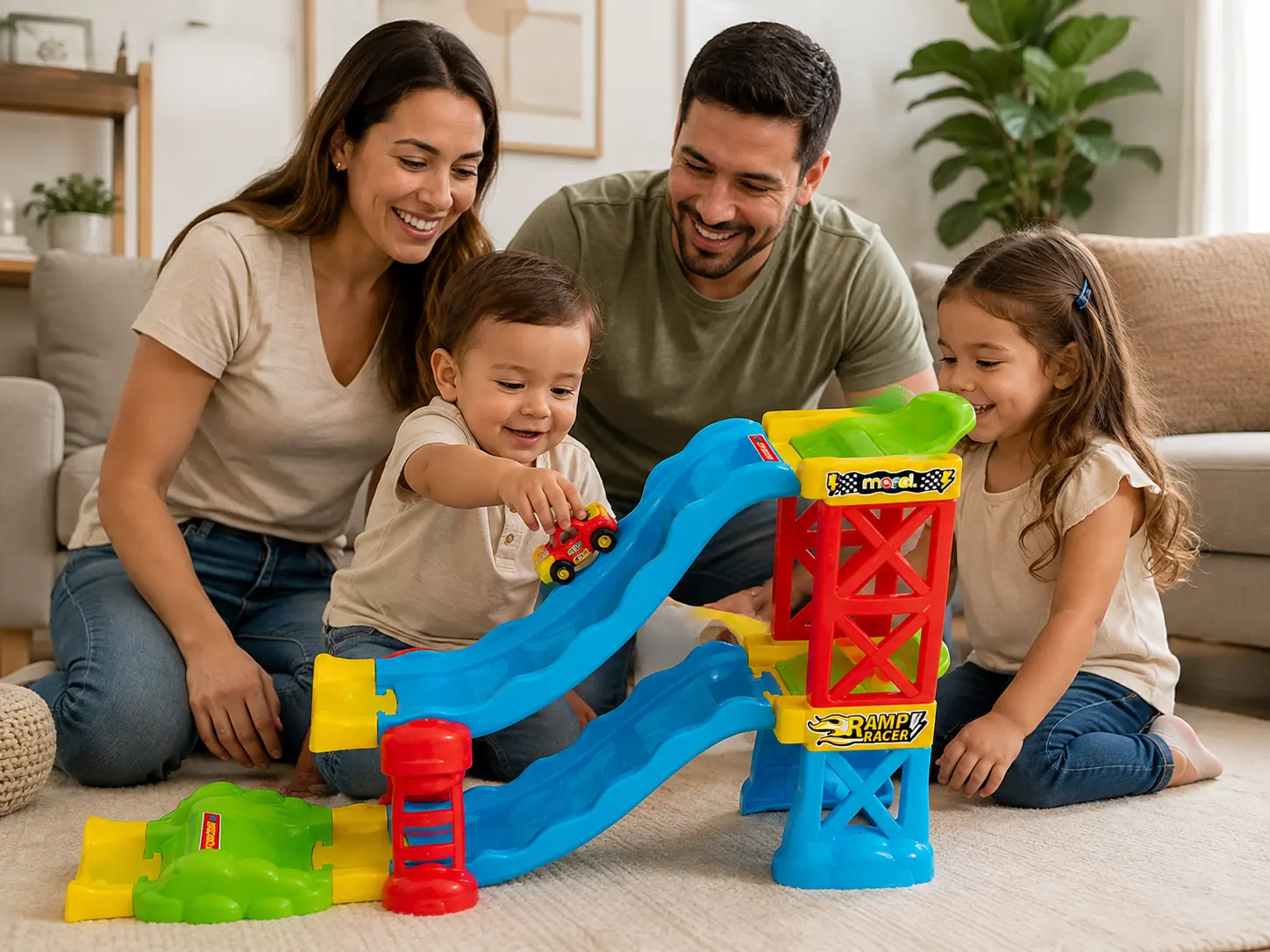 Brinquedo Ramp Racer Maral com rampa e carrinhos